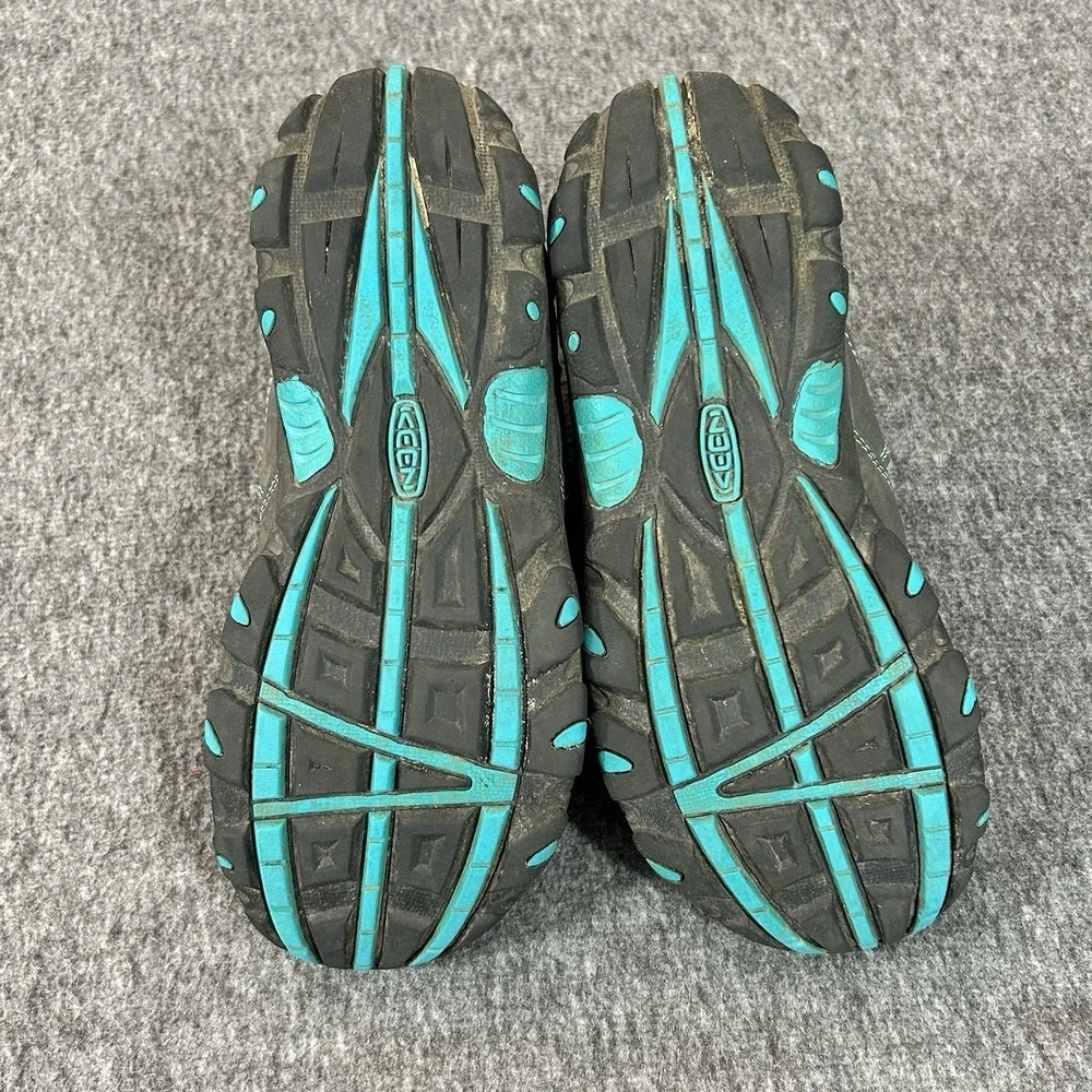 Keen Shoes Youth Size 4 Koven Low Hiking Walking Teal Gray Waterproof